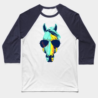 Horse with Sunglasses Baseball T-Shirt